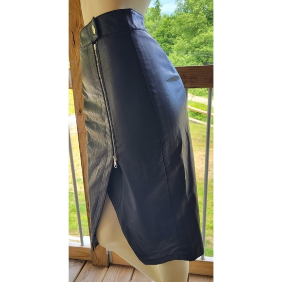 Forever 21 Faux Leather Pencil Skirt, Black, S - Picture 9 of 14